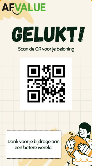 Voorbeeld QR uitbetaling Afvalue